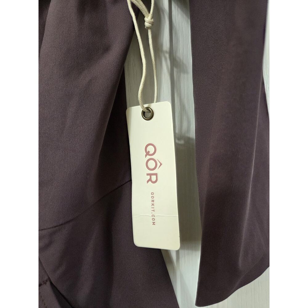 QOR Raisin Brown Asymmetrical Neckline 3/4 Sleeve Knee Length Dress NWT, Small - Picture 3 of 15